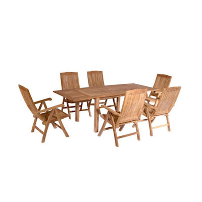 Anderson Collections Bahama 7 Piece Rectangular Extension Table Set with Katana Recliner Folding Armchair at Sears.com