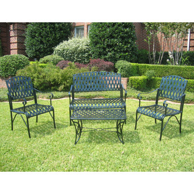 International Caravan Iron Patio Diamond Lattice 4 Piece Lounge Seating Group at Sears.com