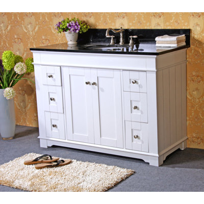 Legion Furniture 48" Single Bathroom Vanity Set with Two Door - Finish / Vanity Top: White / Absolute Black Granite at Sears.com