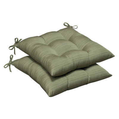 Pillow Perfect Outdoor Sunbrella Fabric Tufted Seat Cushion (Set of 2) - Color: Green Textured Solid at Sears.com