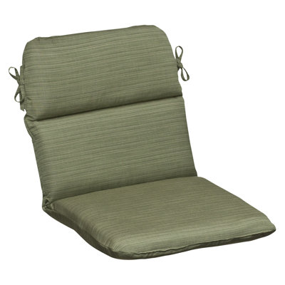 Pillow Perfect Outdoor Rounded Sunbrella Fabric Chair Cushion - Color: Green Textured Solid at Sears.com