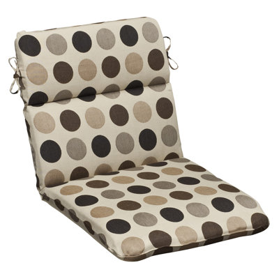 Pillow Perfect Outdoor Rounded Sunbrella Fabric Chair Cushion - Color: Brown/Beige Polka Dot at Sears.com
