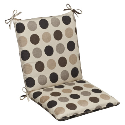 Pillow Perfect Outdoor Squared Sunbrella Fabric Chair Cushion - Color: Brown/Beige Polka Dot at Sears.com