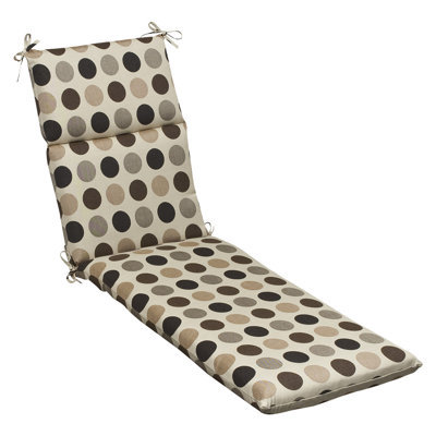 Pillow Perfect Outdoor Sunbrella Fabric Chaise Lounge Cushion - Color: Brown/Beige Polka Dot at Sears.com