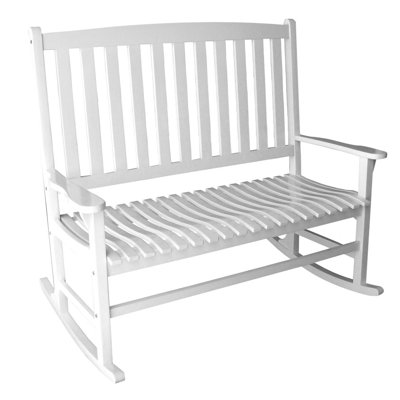 Jordan Manufacturing Double Rocker Wood Garden Bench - Finish: White at Sears.com