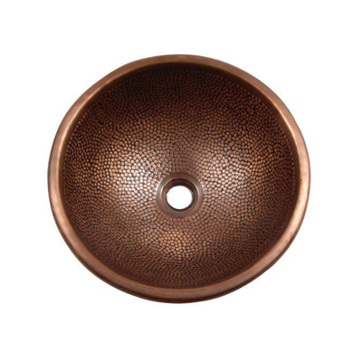 Yosemite Home Decor Pin Hammered Topmount Round Copper Vessel Sink at Sears.com