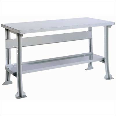 LYON Work Bench with Stringer and Shelf: 60" W x 34" D - Bench Color: Putty, Leg Type: Standard, Top Construction: Plastic Laminate at Sears.com