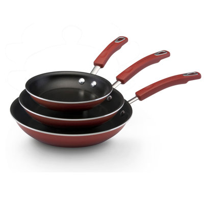 Rachael Ray&nbsp; Hard Enamel Cookware 3-Piece Non-Stick Skillet Set -