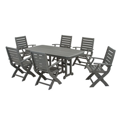 Polywood&nbsp; Signature 7 Piece Dining Set - Finish: Slate Grey