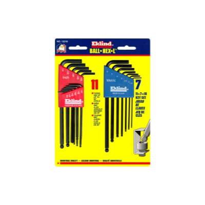 Eklind&nbsp; Hex Key Set 18 Pc Ball End 13211/13607 Combo