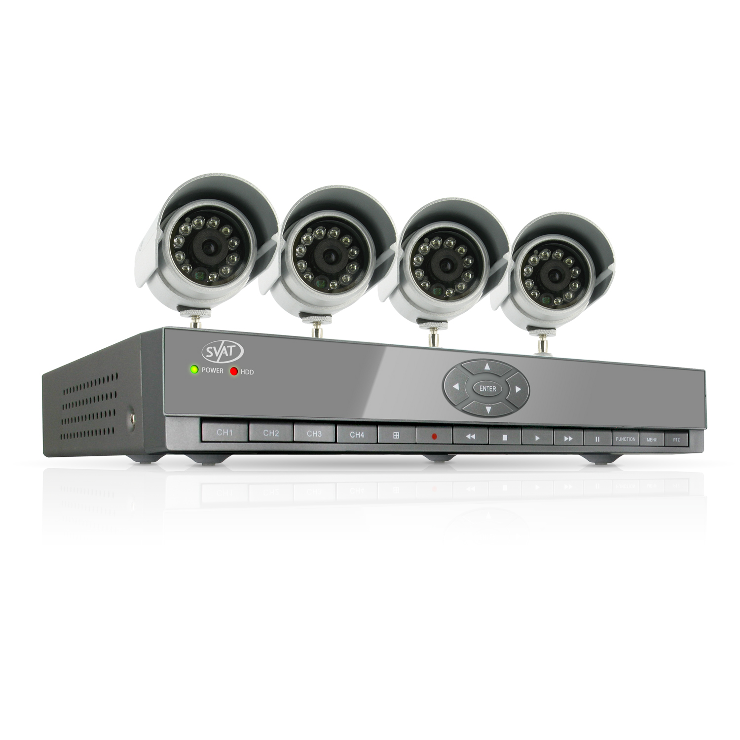 SVAT CV502-4CH-001 4CH Smart Phone Compatible H.264 DVR Security System with 4 Indoor/Outdoor Night Vision Surveillance Cameras at Sears.com