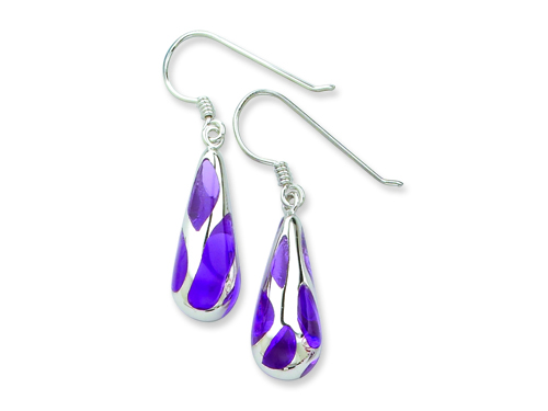 FJC Collections Sterling Silver Purple Resin Raindrop Earrings at Sears.com