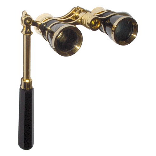 HQRP Opera Glasses / Binoculars Black with Gold Trim w/ Built-In Extendable Handle at Sears.com