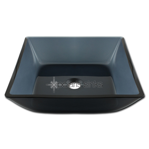 PolarisSinks Square Black Glass Vessel Bathroom Sink at Sears.com