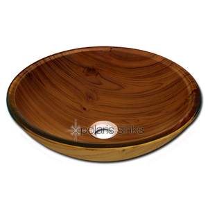 PolarisSinks Wood Grain Glass Vessel Bathroom Sink at Sears.com
