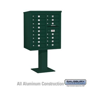 Salsbury Industries 4C Pedestal Mailbox - 9 Door High Unit (62-1/8 Inches) - Double Column - 16 MB1 Doors - Green at Sears.com
