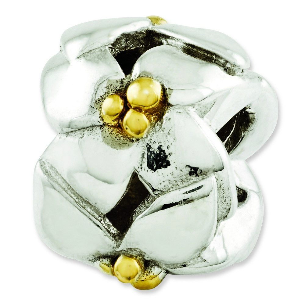 Jewelryweb Sterling Silver Reflections Gold-plated and Polished Flowers Bead Charm at Sears.com