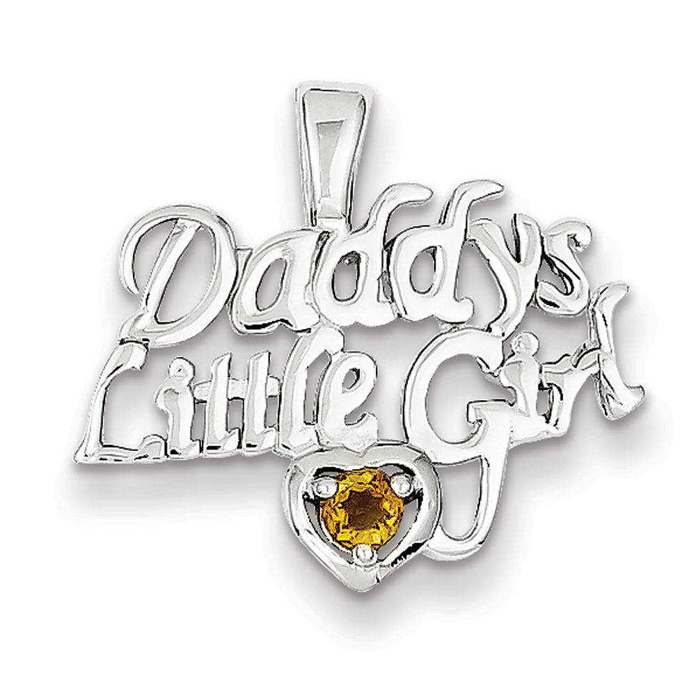 Jewelryweb Sterling Silver Citrine Daddys Little Girl Pendant at Sears.com