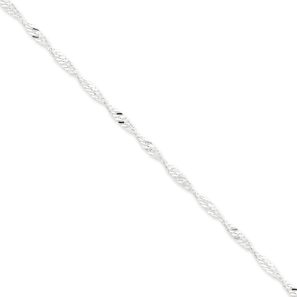Jewelryweb Sterling Silver 3.00mm Singapore Chain Necklace - 24 Inch - Lobster Claw at Sears.com