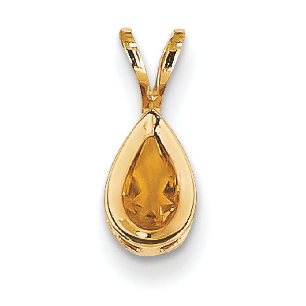 Jewelryweb 14k 6x4mm Pear Citrine Bezel Pendant at Sears.com