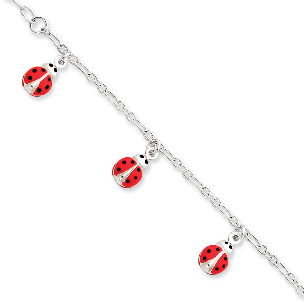 Jewelryweb Sterling Silver Enameled Baby Charm Bracelet - 6 Inch - Lobster Claw at Sears.com