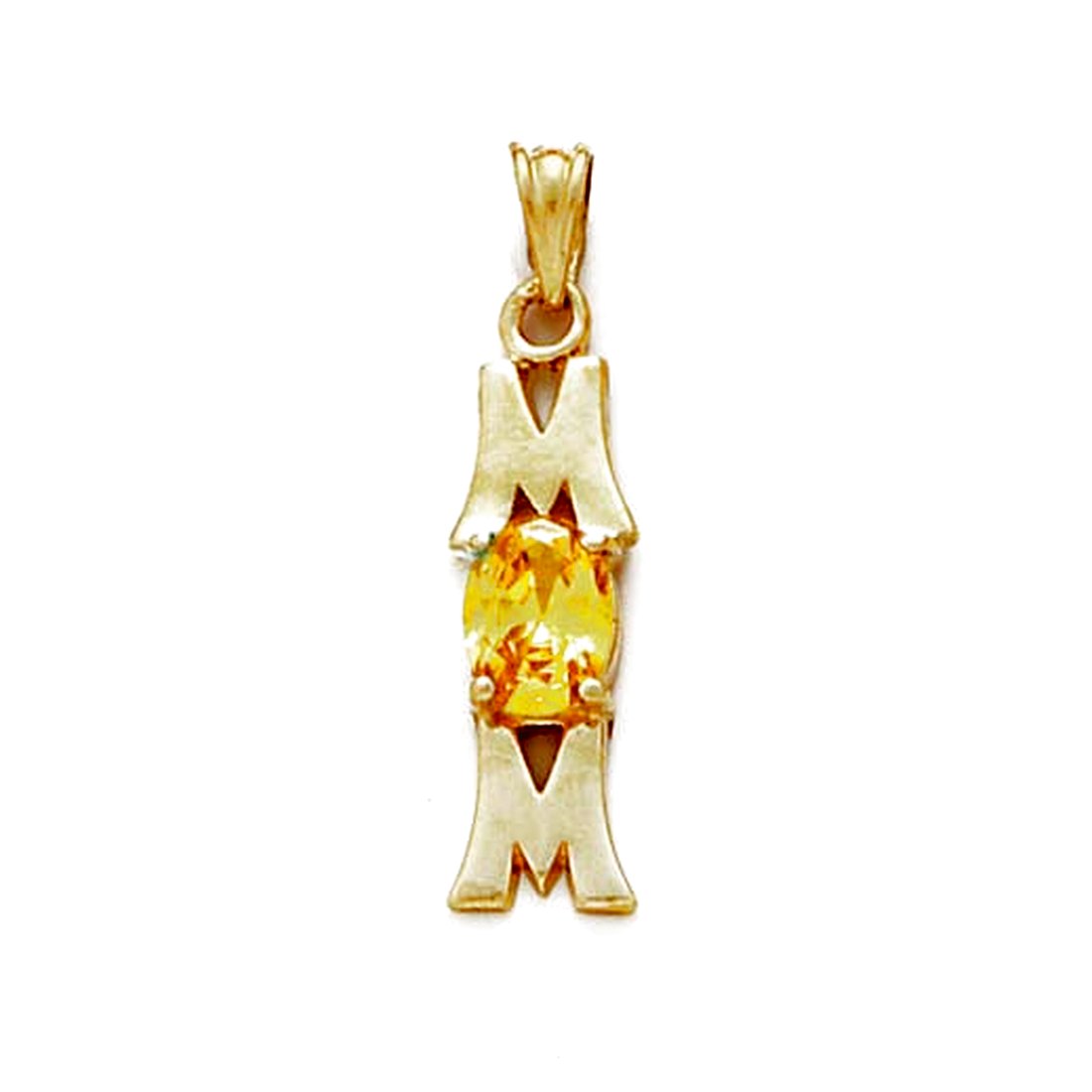 Jewelryweb 14k Citrine-Yellow Birthstone Mom Pendant 1 3/16 Inch Long at Sears.com