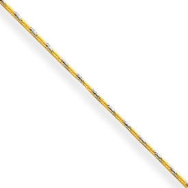 Jewelryweb 14k Two-Tone 1mm Diamond-Cut Snake Chain Necklace - 18 Inch - Lobster Claw at Sears.com