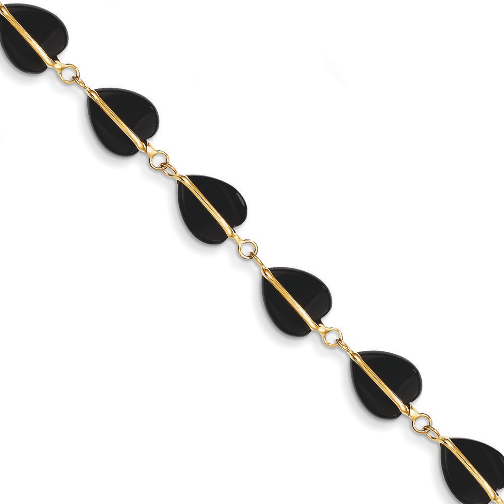 Jewelryweb 14k Black Onyx Bracelet - 7 Inch - Lobster Claw at Sears.com