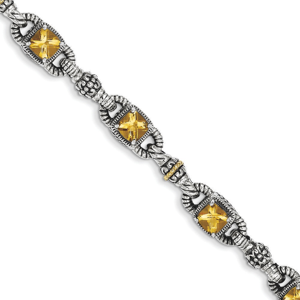 Jewelryweb Sterling Silver With 14k 5.14Citrine 7.25inch Bracelet at Sears.com