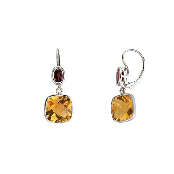 Jewelryweb 14k White Gold Earrings Garnet and Citrine Semi-precious Stones at Sears.com