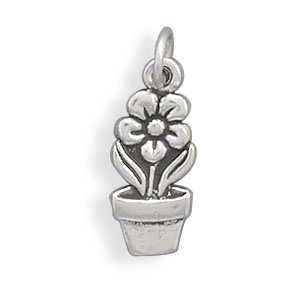Jewelryweb Sterling Silver Flower Pot Charm Measures 17x7mm at Sears.com