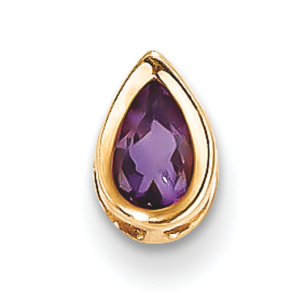 14k Amethyst Diamond Bezel Pendant