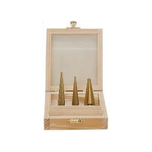 generic 3pc Step Unibit Drill High Speed Steel HSS Titanium Coated 28 Sizes in Wooden Box at Sears.com