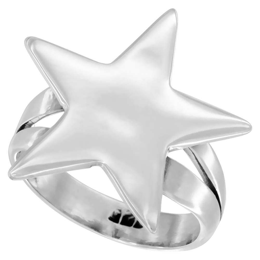Sabrina Silver Sterling Silver Five-Point Star Ring 3/4 inch wide, size 6 at Sears.com