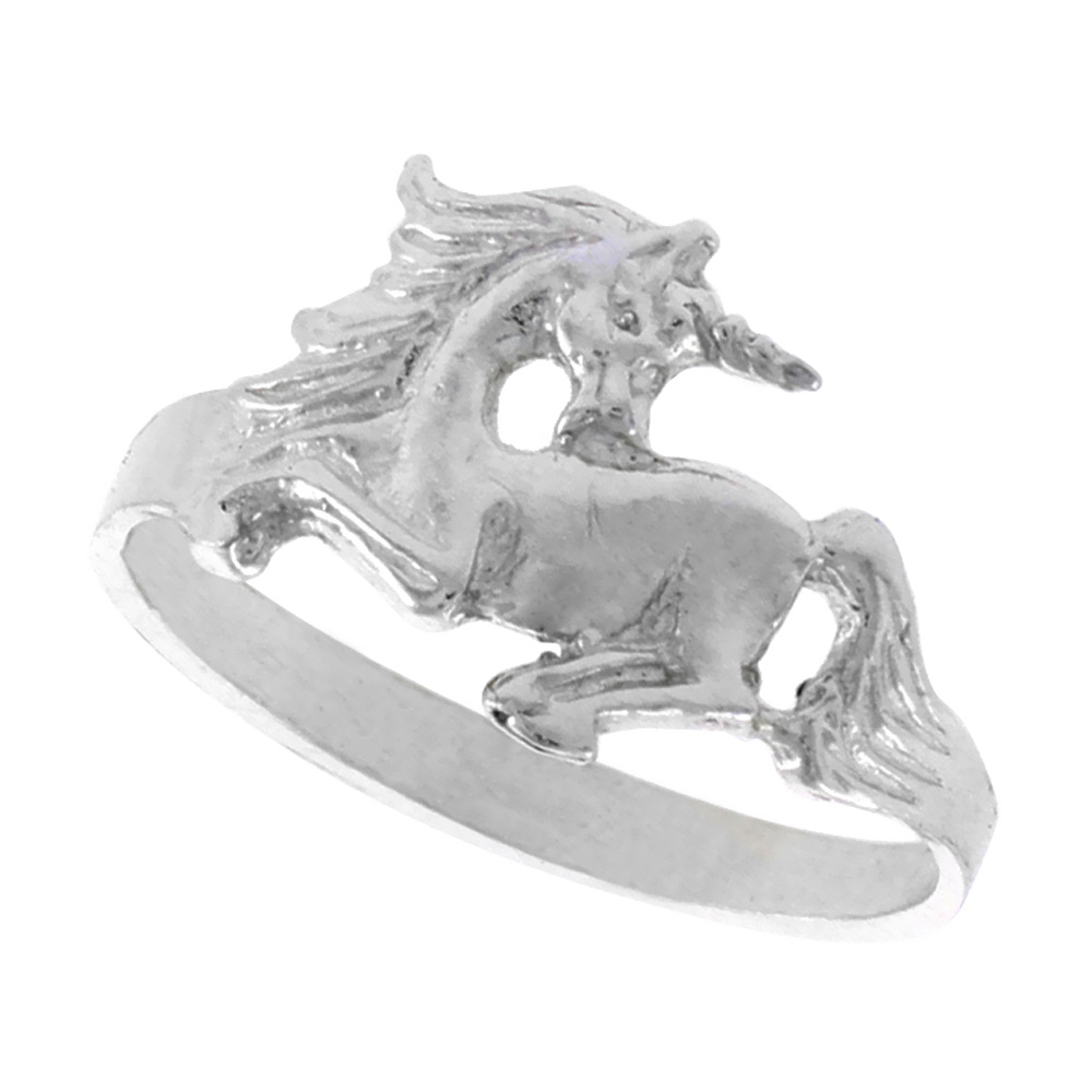 Sabrina Silver Sterling Silver Unicorn Ring Diamond Cut finish 3/8 inch wide, sizes 6 - 9, at Sears.com