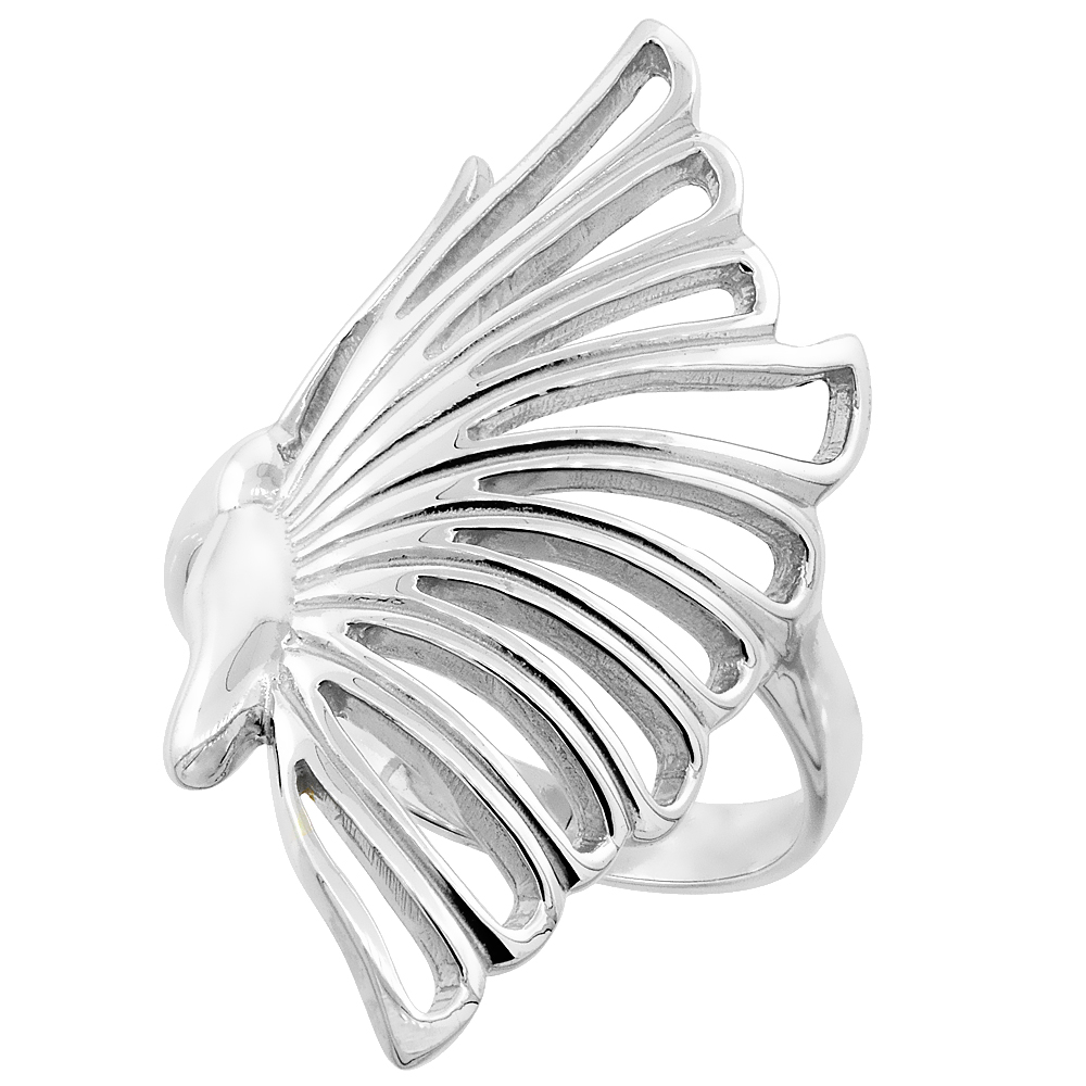 Sabrina Silver Sterling Silver Butterfly Ring Flawless Quality Finish 1 1/4 inch wide, sizes 6 to 10 at Sears.com