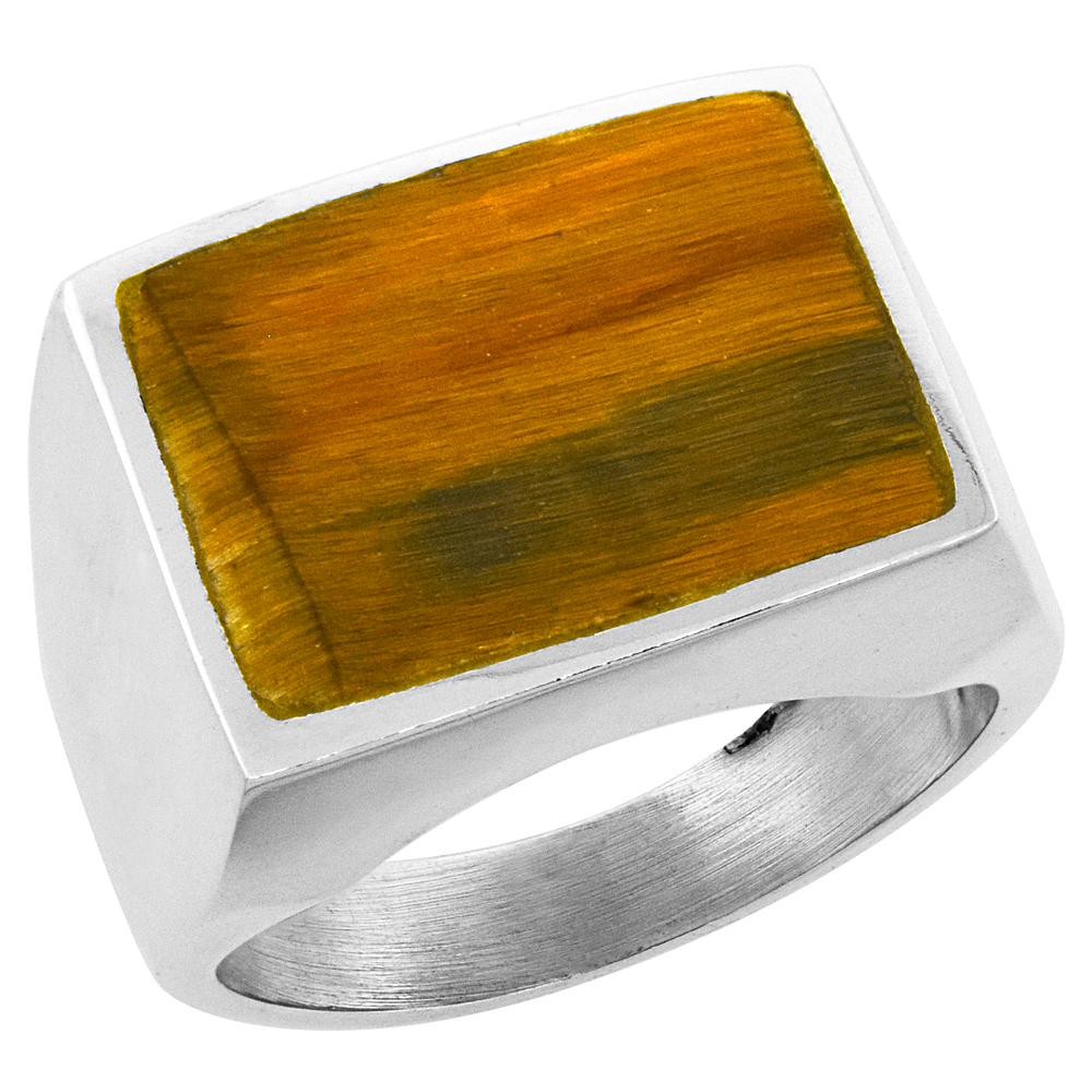 Sabrina Silver Gent"s Sterling Silver Large Square Tiger Eye Ring at Sears.com