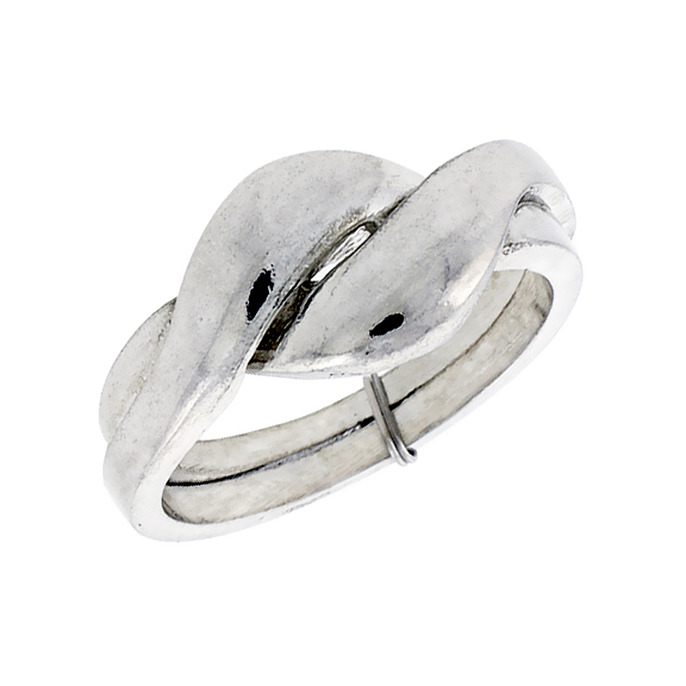 Sabrina Silver Sterling Silver 2-Piece Love Knot Puzzle Ring Band, 3/8 in. (9 mm) wide at Sears.com