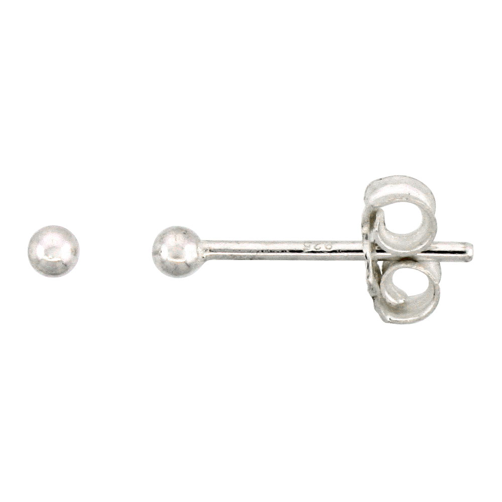 Sabrina Silver Sterling Silver Teeny 2 mm Ball Stud Earrings / Nose Studs (1/16 inch) at Sears.com