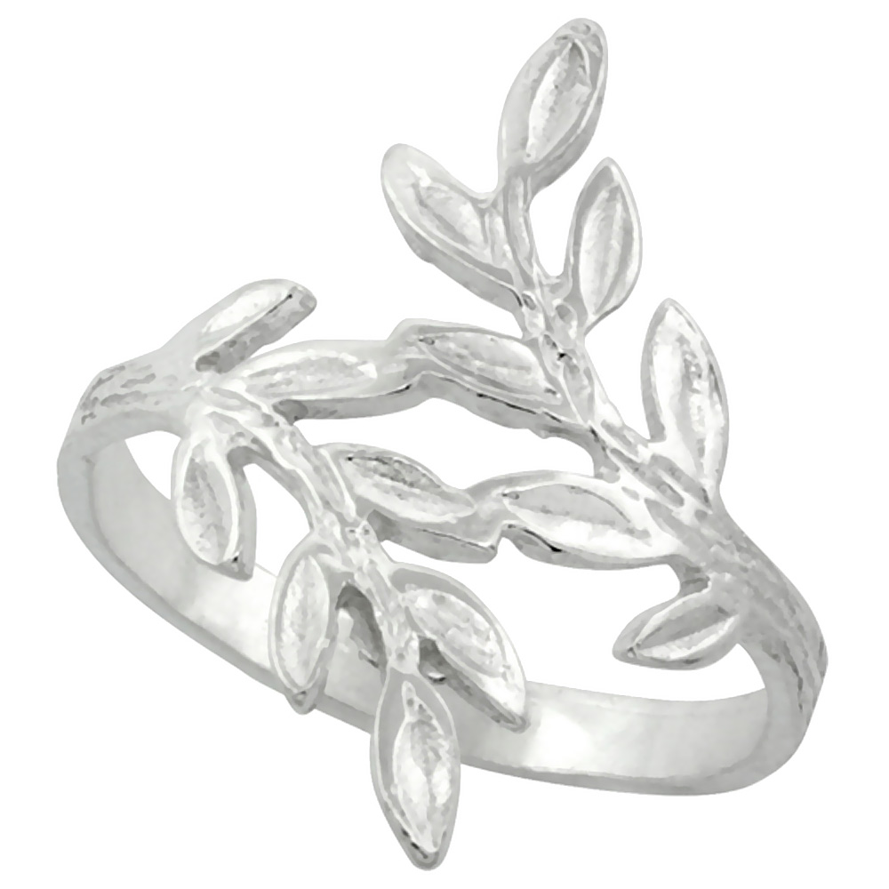 Sabrina Silver Sterling Silver Olive Branch Ring Diamond Cut finish finish 7/8 inch wide, size 9 at Sears.com