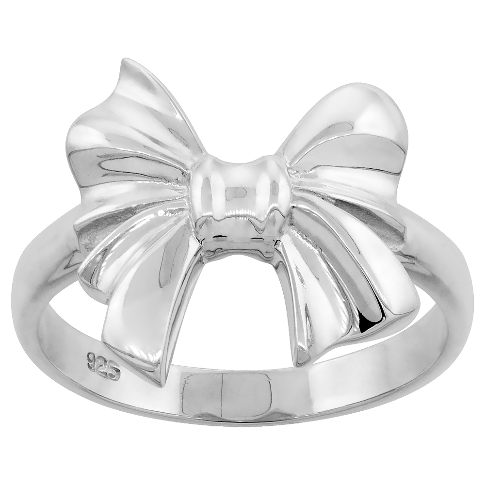 Sabrina Silver Sterling Silver Bow Ladies Ring Flawless Quality Finish 3/4 inch wide, size 10 at Sears.com