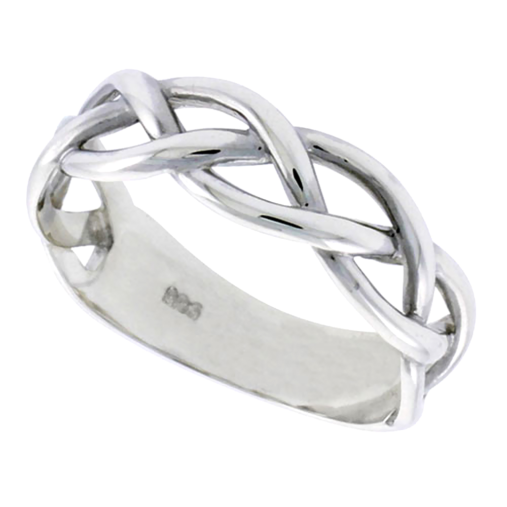 Sabrina Silver Sterling Silver Braided Men"s Ring Flawless Quality finish 3/8 inch wide, size 10 at Sears.com