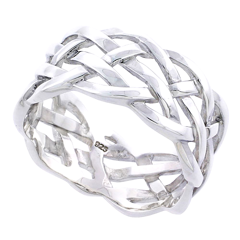 Sabrina Silver Sterling Silver Celtic Knot Woven Men"s Ring Flawless Quality 1/2 inch wide, size 10 at Sears.com