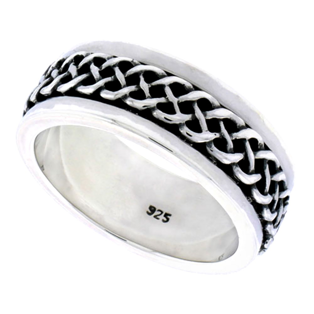Sabrina Silver Sterling Silver Celtic Knot Men"s Ring Flawless Quality 3/8 inch wide, size 10 at Sears.com