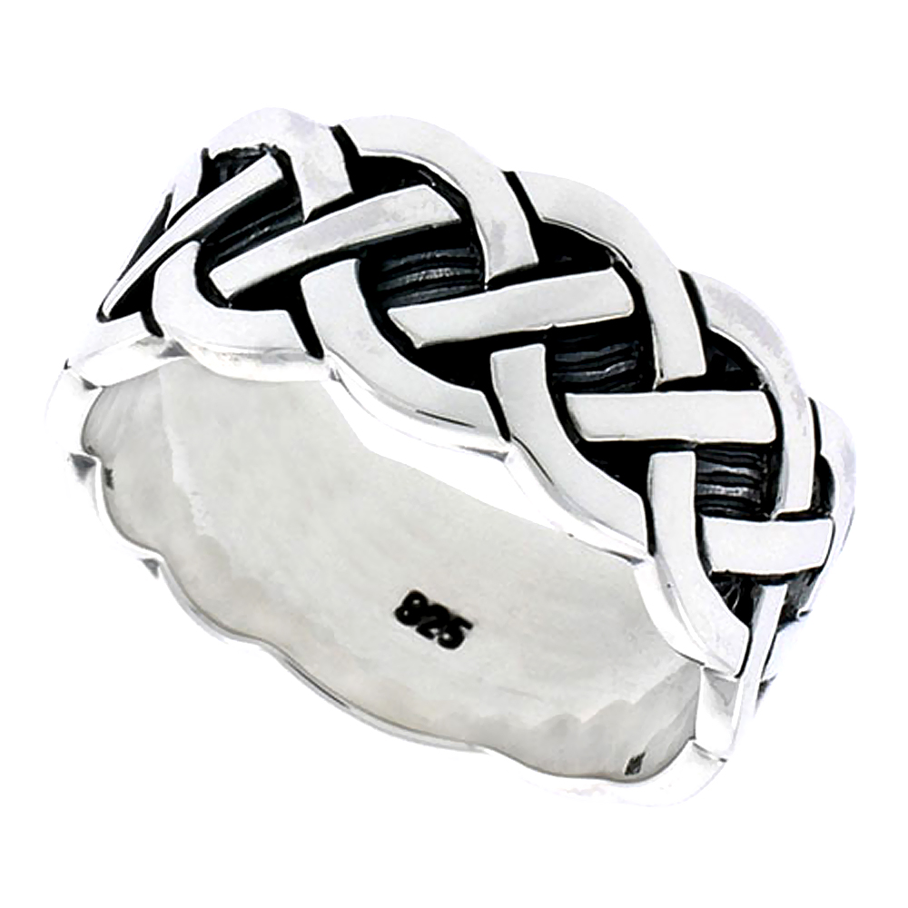 Sabrina Silver Sterling Silver Celtic Knot Men"s Ring Flawless Quality 3/8 inch wide, size 10 at Sears.com