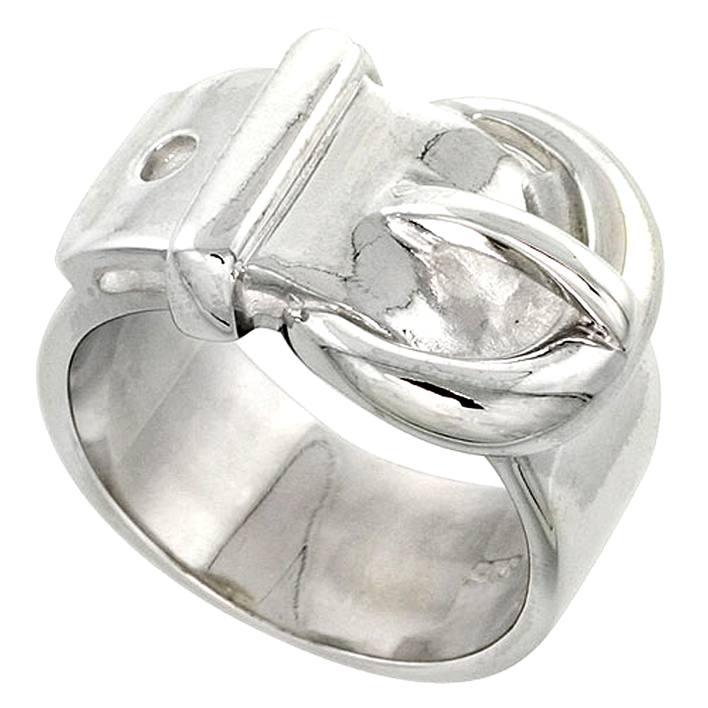 Sabrina Silver Sterling Silver Belt Buckle Ladies Ring Flawless Quality Finish 1/2 inch wide, size 7 at Sears.com
