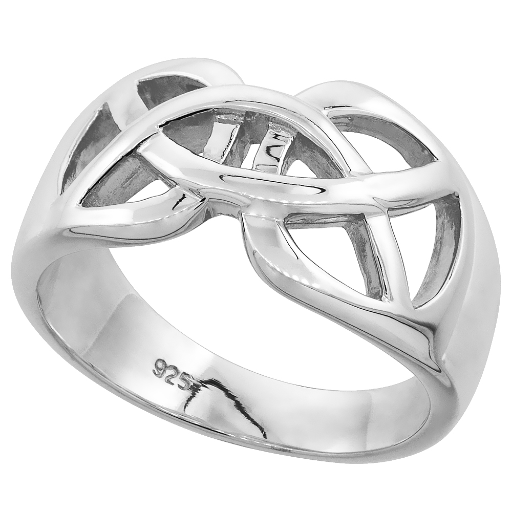 Sabrina Silver Sterling Silver Celtic Knot cut-out Men"s Ring Flawless Quality 1/2 inch wide, size 10 at Sears.com