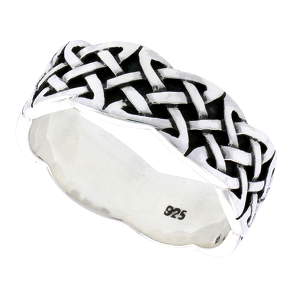 Sabrina Silver Sterling Silver Flawless Quality Celtic Knot Men"s Ring 5/16 inch wide, size 10 at Sears.com
