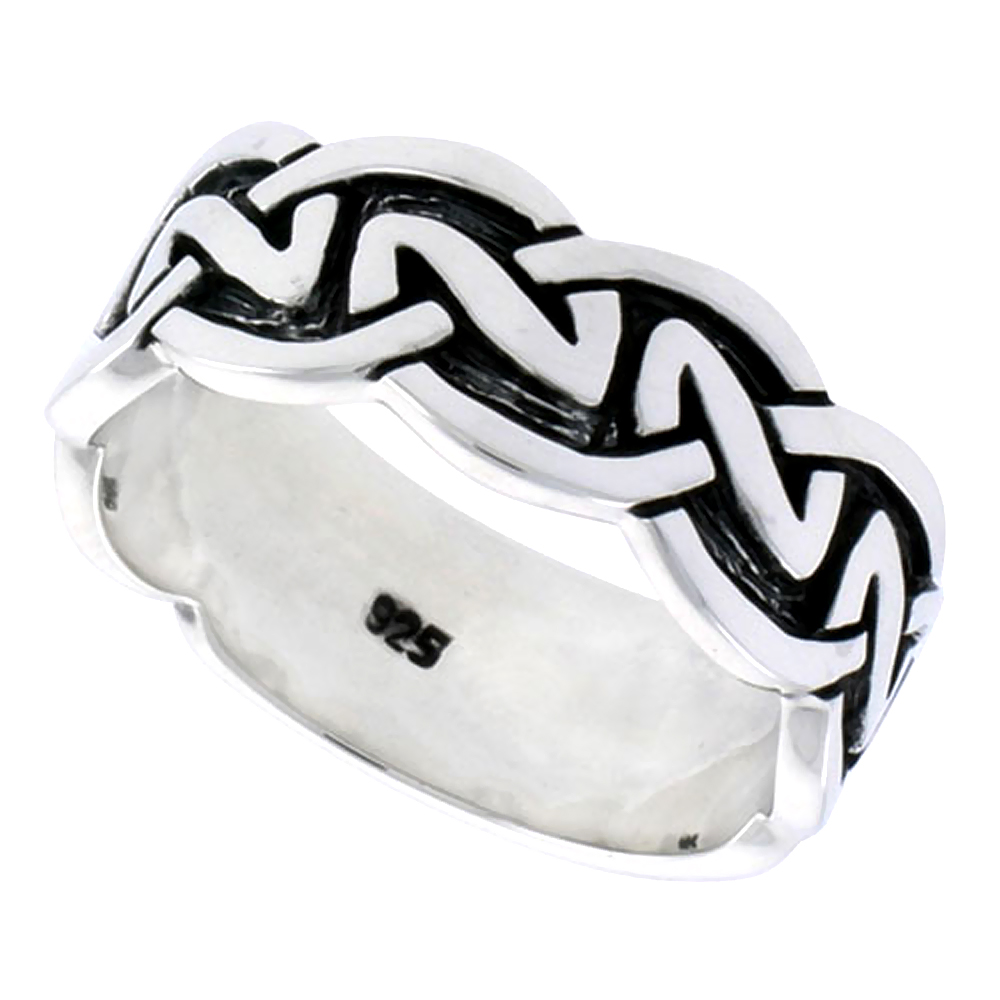 Sabrina Silver Sterling Silver Flawless Quality Celtic Knot Men"s Ring 1/4 inch wide, size 10 at Sears.com