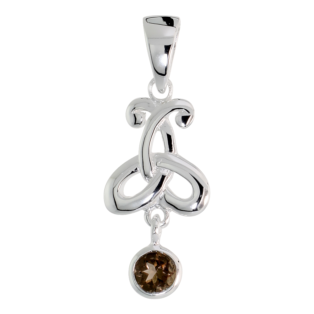 Sabrina Silver Sterling Silver Celtic Motherhood Symbol Pendant w/ Natural Smoky Topaz, 1 1/16 inch (27 mm) tall at Sears.com
